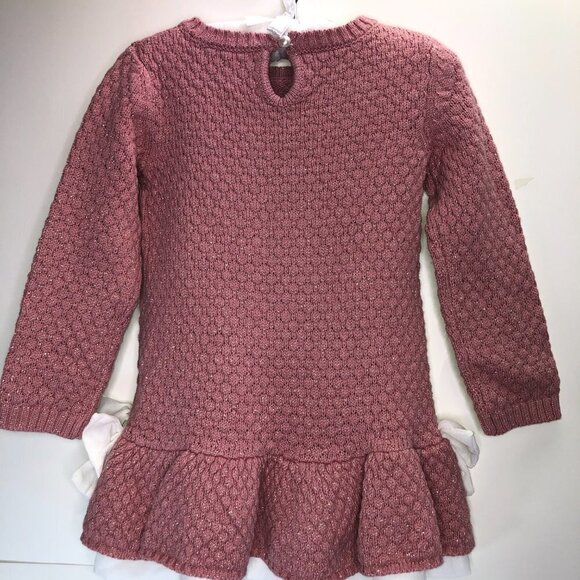 CATHERINE Malandrino Mauve Knit Girls Dress Size 24M - Picture 3 of 6